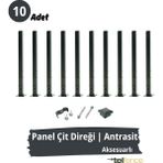 Telfence Panel Çit Direği , Montaj Aksesuarları Dahil - 10 Adet - 75 Cm - Antrasit
