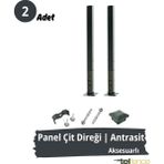 Telfence Panel Çit Direği , Montaj Aksesuarları Dahil - 2 Adet - 150 Cm - Antrasit