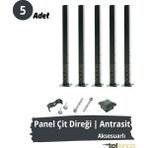 Telfence Panel Çit Direği , Montaj Aksesuarları Dahil - 5 Adet - 100 Cm - Antrasit