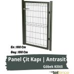 Telfence Panel Çit Kapı , Bahçe Kapısı - Göbek Kilitli - 99 x 100 Cm - Antrasit