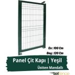 Telfence Panel Çit Kapı , Bahçe Kapısı -Üsttenmandallı - 99 x 120 Cm - Yeşil