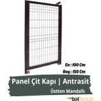 Telfence Panel Çit Kapı , Bahçe Kapısı -Üsttenmandallı - 99 x 150 Cm - Antrasit