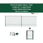 Telfence Panel Çit Takım 6 Metre ( 2 Çit + 2 Direk + Göbek Kilitli Kapı ) Avantaj Paketi Bahçe Çiti - 120 x 600 Cm