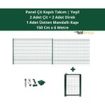 Telfence Panel Çit Takım 6 Metre ( 2 Çit + 2 Direk + Mandallı Kapı ) Avantaj Paketi Bahçe Çiti - 150 x 600 Cm - Yeşil