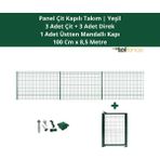 Telfence Panel Çit Takım 8,5 Metre ( 3 Çit + 3 Direk + Mandallı Kapı ) Avantaj Paketi Bahçe Çiti - 100 x 850 Cm - Yeşil