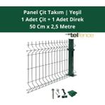 Telfence Panel Çit Takımı (1 Çit + 1 Direk ) Avantaj Paketi Bahçe Çiti - 50 Cm x 250 Cm - Yeşil
