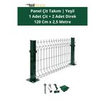 Telfence Panel Çit Takımı ( 1 Çit + 2 Direk) Avantaj Paketi Bahçe Çiti - H:120 Cm