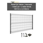Telfence Panel Çit Takımı ( 1 Çit + 2 Direk) Avantaj Paketi Bahçe Çiti - H:120 Cm