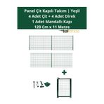 Telfence Panel Çit Takımı 11 Metre ( 4 Çit + 4 Direk + Mandallı Kapı ) Avantaj Paketi Bahçe Çiti - H:120 Cm