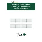 Telfence Panel Çit Takımı 20 Metre ( 8 Çit + 11 Direk ) Avantaj Paketi Bahçe Çiti - H:100 Cm