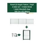 Telfence Panel Çit Takımı 8,5 Metre ( 3 Çit + 3 Direk + Mandallı Kapı ) Avantaj Paketi Bahçe Çiti - H:100 Cm