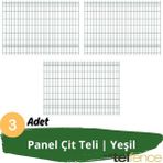 Telfence Panel Çit Teli , Bahçe Çiti , 3 Adet - 150 x 250 - Yeşil