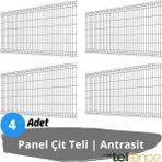 Telfence Panel Çit Teli , Bahçe Çiti , 4 Adet - 75 x 250 - Antrasit