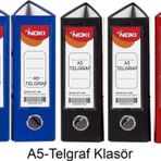Telgraf Klasör Geniş A5 Plastik 5 Adet (2 mavi 2 siyah 1 kırmızı )