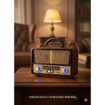 Telkur M-112BT Nostaljik Radyo Görünümlü LED Işıklı Bluetooth,hafıza Kartı,usb Bellek,aux ve Radyo Destekli Hoparlör Siyah - Çok Renkli