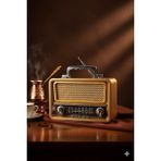 Telkur M-1919BT Nostaljik Radyo Görünümlü LED Işıklı Bluetooth,hafıza Kartı,usb Bellek,aux ve Radyo Destekli Hoparlör Gold - Çok Renkli