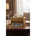 Telkur MD-1909BT Nostaljik Radyo Görünümlü Bluetooth,hafıza Kartı,usb Bellek,aux ve Radyo Destekli Hoparlör Gold - Çok Renkli