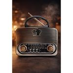 Telkur NS-8092BT Nostaljik Radyo Görünümlü Bluetooth,hafıza Kartı,usb Bellek,aux ve Radyo Destekli Hoparlör Metalik Gri - Çok Renkli