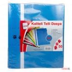 TELLİ DOSYA MAVİ ŞEFFAF 50 ADET POŞET DOSYA VE A4 KAĞIT EVRAK İÇİ