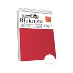 Telli Masaüstü Not Defteri Çizgili A4 1 Adet Masa Üstü Plastik Kapaklı Spiralli Bloknot Blocknote 80 Yaprak Okul Ofis - Kırmızı