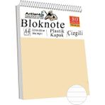 Telli Masaüstü Not Defteri Çizgili A4 1 Adet Masa Üstü Plastik Kapaklı Spiralli Bloknot Blocknote 80 Yaprak Okul Ofis - Krem