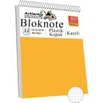 Telli Masaüstü Not Defteri Kareli A4 1 Adet Masa Üstü Plastik Kapaklı Spiralli Bloknot Blocknote 80 Yaprak Okul Ofis - Turuncu
