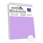 Telli Masaüstü Not Defteri Kareli A5 Orta Boy 1 Adet Masa Üstü Plastik Kapaklı Spiralli Bloknot Blocknote 80 Yaprak Büro