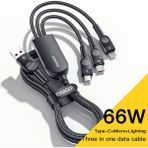 Telmba Essager 66W 6A 3'ü 1 Arada USB C Tipi Kablo Mikro USB Kablosu iPhone 13 12 Pro Max Samsung Huawei Telefon Veri Kablosu (Yurt Dışından)