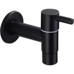 Telmba Paspas Lavabo Musluğu 304 Paslanmaz Çelik Banyo Çamaşır Makinesi Musluk Açık Bahçe Tek Soğuk Su Musluğu (Siyah) (Yurt Dışından)