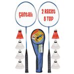 Telvesse 11 Parça Çantalı Set Badminton Raketi Seti 2 Raket + 8 Top + Çanta Amatör Çocuk-Genç Raket Top Seti