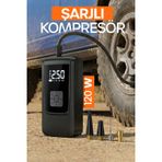 Telvesse 150Psi Şarjlı Araç Oto Kompresörü Powerbank LED Işıklı Lastik Top Yatak Şişirme Pompası 6000mAh 9624