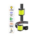 Telvesse 2 Si 1 Arada 72led Şarjlı Bisiklet Feneri Çakarlı Kafa Lambası Çift Özellikli Güçlü Işık 6 Mod 6053 Siyah