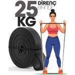 Telvesse 25KG Barfiks Lastiği Gym Resistance Band Antrenman Kas Geliştirme Bandı Siyah (Sert)