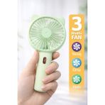 Telvesse 3 Modlu Şarjlı El Fanı 3 Kademe Seyahat Masaüstü Vantilatör Taşınabilir Mini Fan Yeşil F136