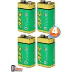 Telvesse Atc 4lü 9V Volt Kare Pil Heavy Duty Elektronik Pili Çinko Karbon Pil Zn-C 9 V - 4'lü