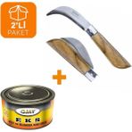 Telvesse Bayram Aşı Bıçağı 22 cm No: 3 + Gmt Aşı Macunu (2'li Paket)