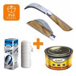 Telvesse Bayram Aşı Bıçağı 22 cm No:3 + Aşı Macunu + Aşı Bandı (3'lü Paket)