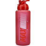 Telvesse Büyük Su Matarası Tritan Pipetli Su Şişesi Max Spor Matarası Suluğu Bpasız 1000 ml Kırmızı 0112 - 1 Adet