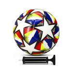 Telvesse Futbol Topu Neon Şampiyonlar Ligi Pompalı Set Dayanıklı Sert Zemin Halı Saha Topu 061
