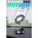 Telvesse MagnetPRO 360° Ayarlanabilir Araç İçi Masa Üstü Vakumlu Mıknatıslı Magsafe Telefon Tutucu Siyah