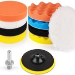 Telvesse Pasta Cila Polisaj Parlatma Pedi Seti 115mm 11 Parça Oto Parlatıcı Pedleri Otomotiv Parlatma Matkap Uyumlu Parlatma Pedi Kiti Araç, Metal ve Yüzey Parlatma için Sünger & Yün Ped Takımı