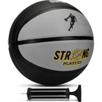 Telvesse Strong Basketbol Topu Pompalı Full Kauçuk Dayanıklı Deep Channel Kabartma No:7 B12 Gri - 7 Numara