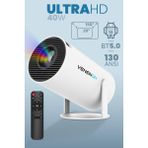 Telvesse Taşınabilir Akıllı Sinema Projeksiyon Cihazı Projektör Ekran Yansıtma Wifi Bluetooth 5.2 Sinema 502 - Beyaz