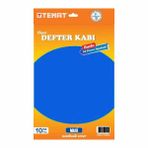 Temat 214907 Mavi Tek Kenarı Yapışkanlı 10'lu Defter Kabı