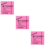 Temat 75 X 75 mm 3'lü Fosforlu Pembe Postit - Yapışkanlı Kağıt