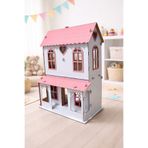 Tembel Baykuş Ahşap Oyuncak Oyun Evi – Eğlenceli ve Eğitici Tasarım Pembe -Beyaz