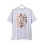 Tembel Hayvan Baskılı Loose Fit Bisiklet Yaka Unisex Tişört