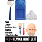 Tembel Herif Seti | Boya Tavası| 2X10CM Rulo | Rulo Sapı | Kestirme | Spatula | Saten Alçı