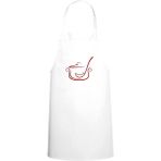 Temcere & Kepçe Özel Baskılı Chef Mutfak Önlüğü Beyaz