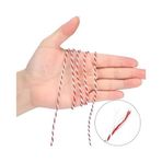 Temel Marteniçka İpi Kırmızı Beyaz, 200 Metre 2 mm, Bileklik ve Hediye Paketleme İçin Dekoratif İp